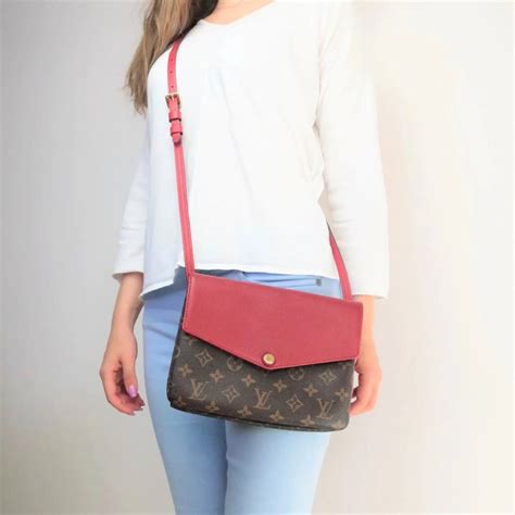 louis vuitton twinset twice cross body bag with damier ebene